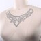 7 Inch Diagonally Silver Beaded Rhinestone Neckline Applique Iron On Patch for Dance Costume